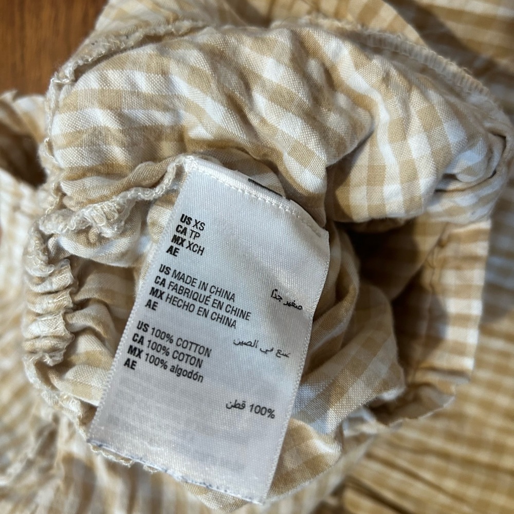 Wide Leg Gingham Pants in Cream - Picture 7 of 10